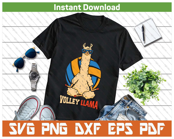 Volley Lama Sports Game Volleyball SVG PNG Cutting Files